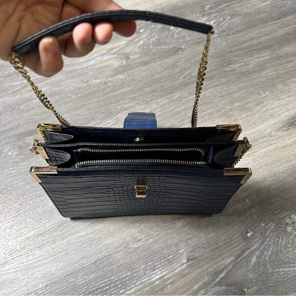 Dune Snakeskin Blue Crosssbody Bag - Picture 5 of 9